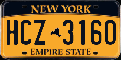 NY license plate HCZ3160
