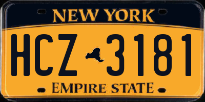 NY license plate HCZ3181