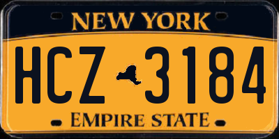 NY license plate HCZ3184