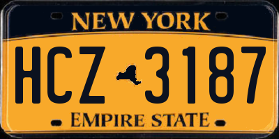 NY license plate HCZ3187