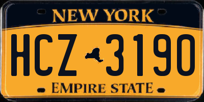 NY license plate HCZ3190