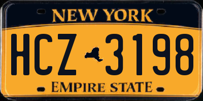 NY license plate HCZ3198