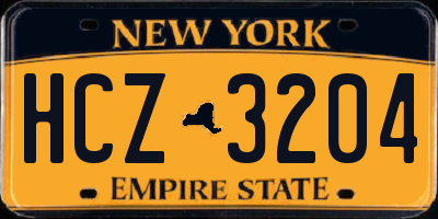 NY license plate HCZ3204