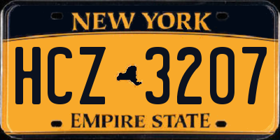 NY license plate HCZ3207