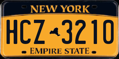 NY license plate HCZ3210