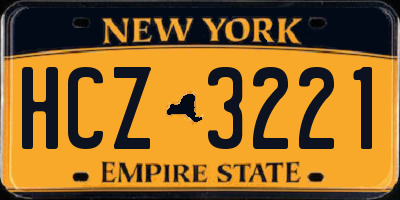 NY license plate HCZ3221