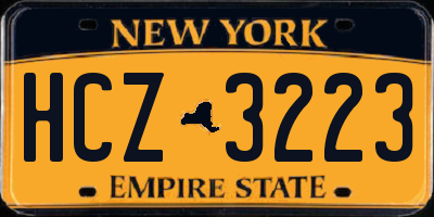NY license plate HCZ3223