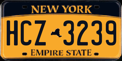NY license plate HCZ3239