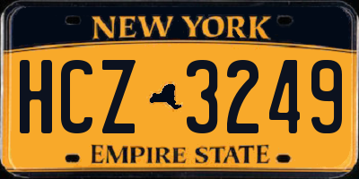 NY license plate HCZ3249