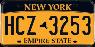 NY license plate HCZ3253