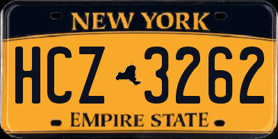 NY license plate HCZ3262