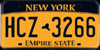 NY license plate HCZ3266
