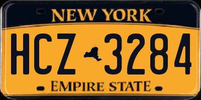 NY license plate HCZ3284