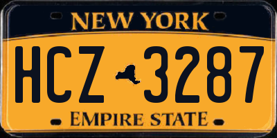 NY license plate HCZ3287