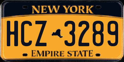 NY license plate HCZ3289