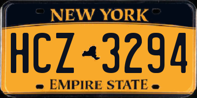NY license plate HCZ3294