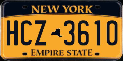 NY license plate HCZ3610