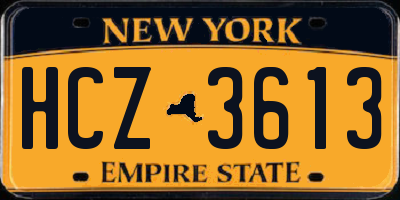NY license plate HCZ3613