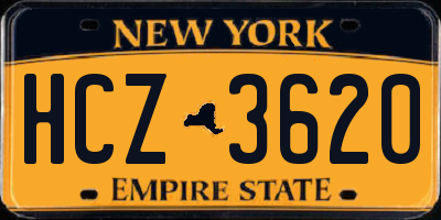 NY license plate HCZ3620
