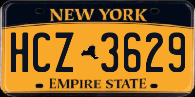 NY license plate HCZ3629