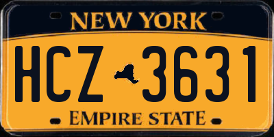 NY license plate HCZ3631