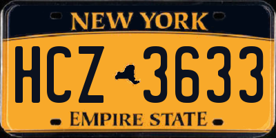 NY license plate HCZ3633
