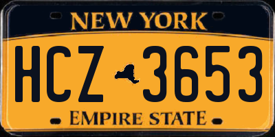NY license plate HCZ3653