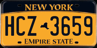 NY license plate HCZ3659
