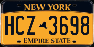 NY license plate HCZ3698