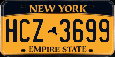 NY license plate HCZ3699