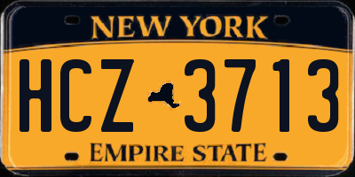 NY license plate HCZ3713