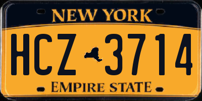 NY license plate HCZ3714