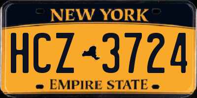 NY license plate HCZ3724