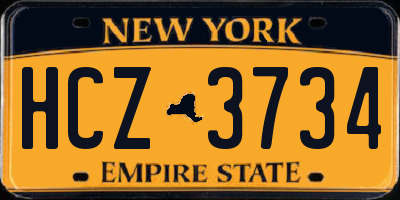 NY license plate HCZ3734