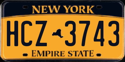 NY license plate HCZ3743