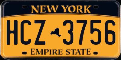 NY license plate HCZ3756