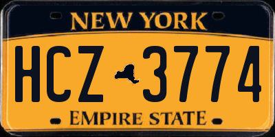 NY license plate HCZ3774