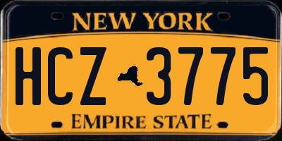 NY license plate HCZ3775