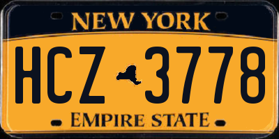 NY license plate HCZ3778