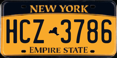 NY license plate HCZ3786