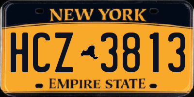 NY license plate HCZ3813