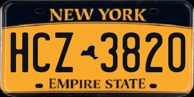 NY license plate HCZ3820