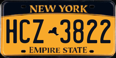 NY license plate HCZ3822