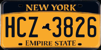 NY license plate HCZ3826