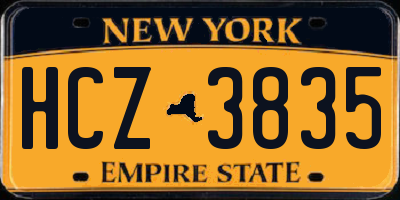 NY license plate HCZ3835