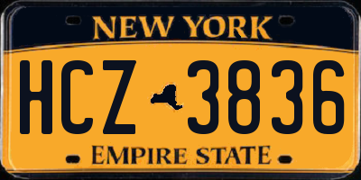 NY license plate HCZ3836
