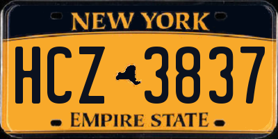 NY license plate HCZ3837
