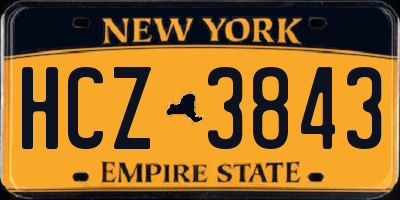 NY license plate HCZ3843