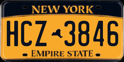NY license plate HCZ3846