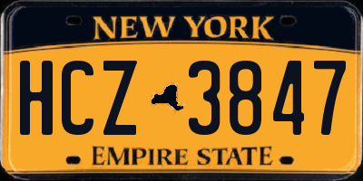 NY license plate HCZ3847